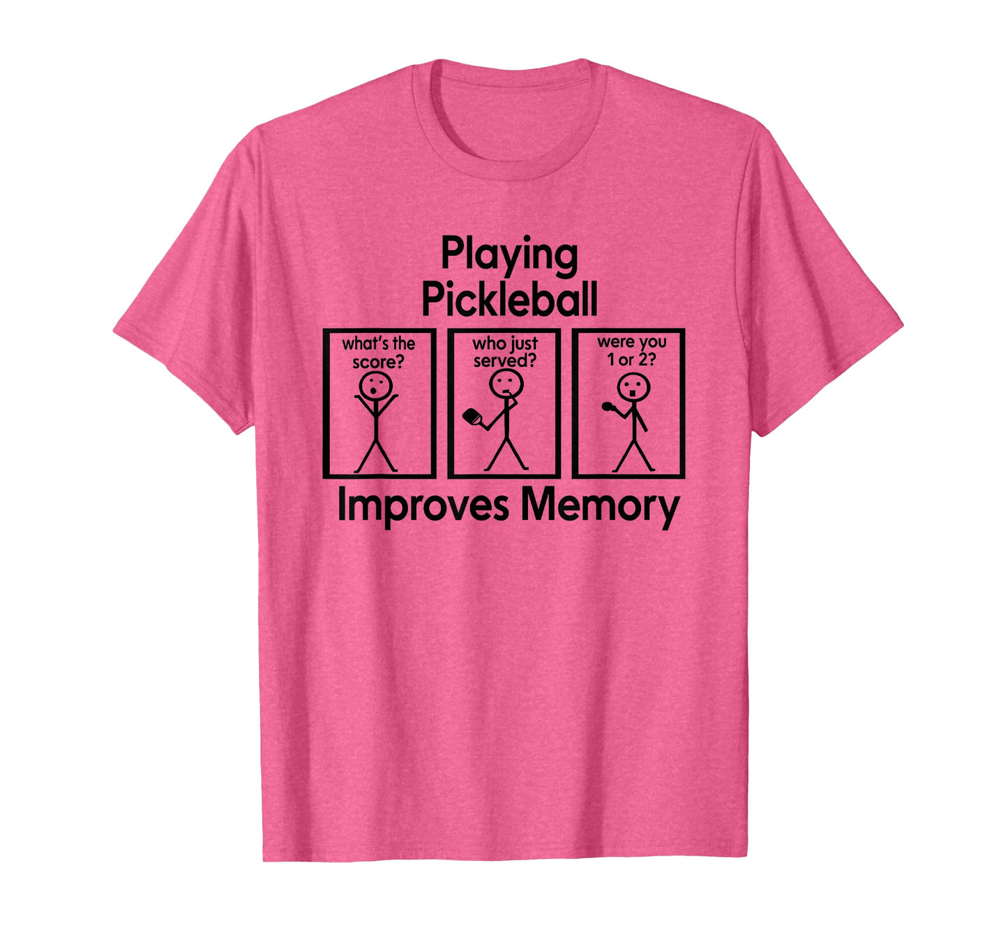 Funny Pickleball Memory Joke, Stick Figure Design T-Shirt