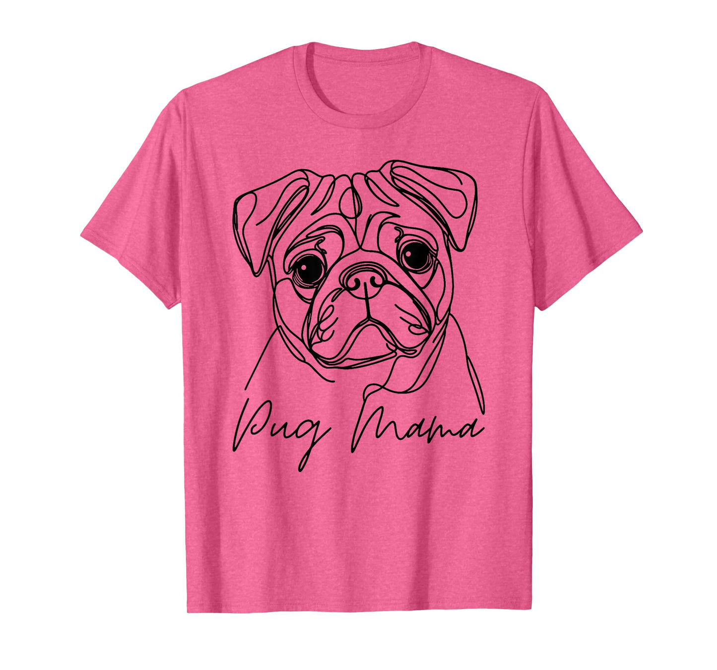 Pug Mama Pug Mom Cute Line Art Dog Artistic T-Shirt