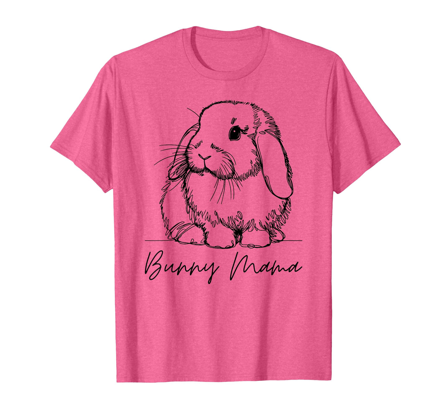 Bunny Mama Holland Lop Mom Cute Lop Rabbit Line Art T-Shirt