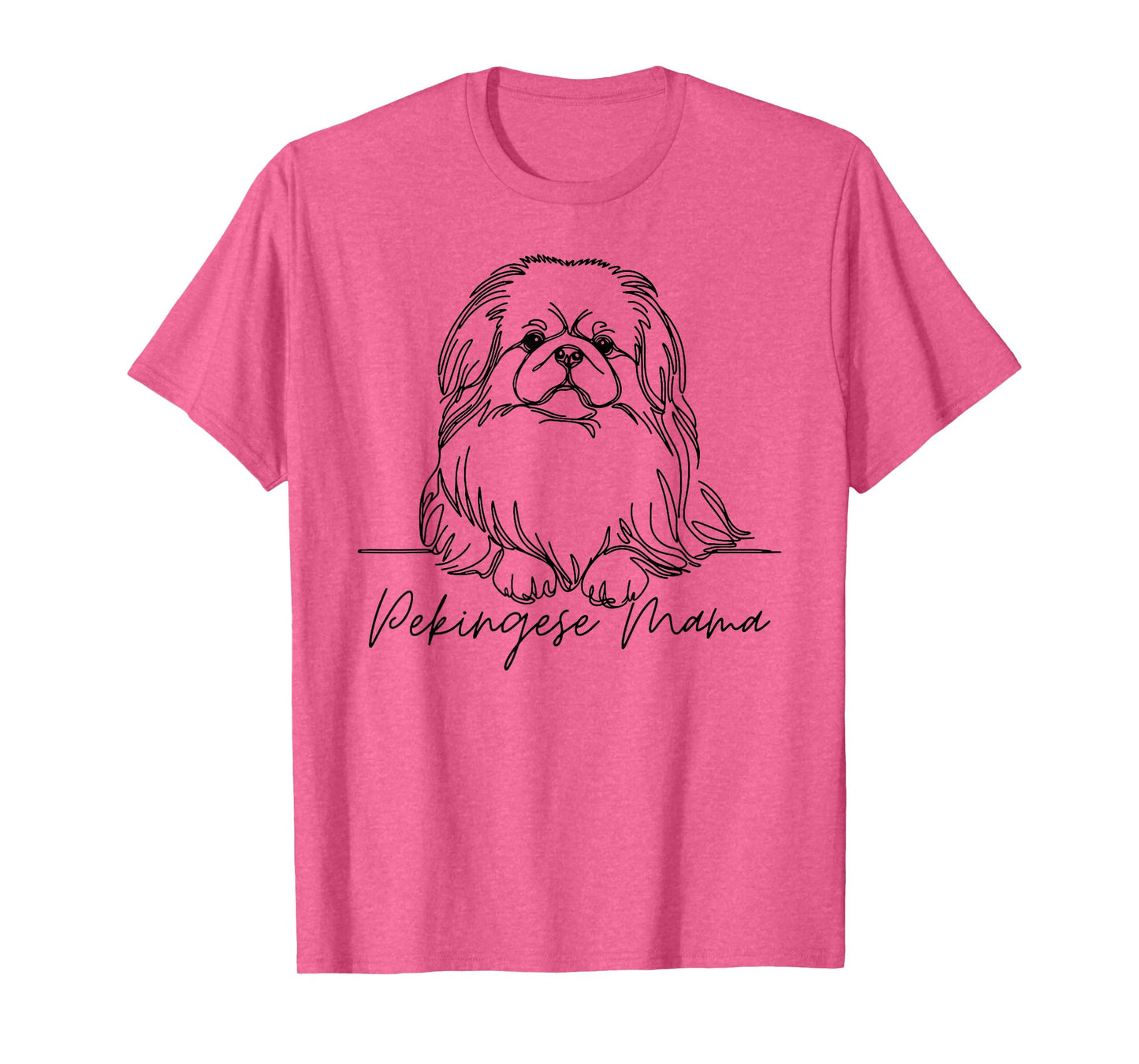 Pekingese Mama Pekingese Mom Cute Line Art Dog Artistic T-Shirt