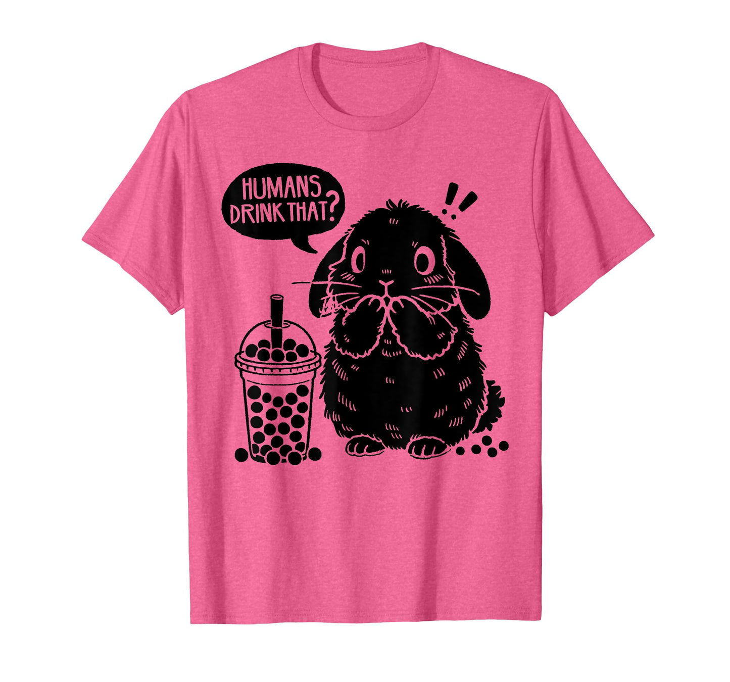 Holland Lop Rabbit and Boba Tea Funny Bunny Bubble Tea Lover T-Shirt