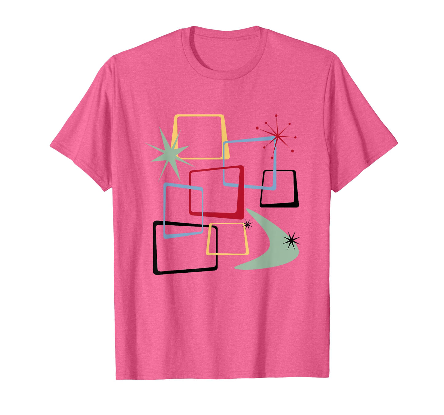 Retro Atomic Squares Stars And Boomerang Mid Century Modern T-Shirt