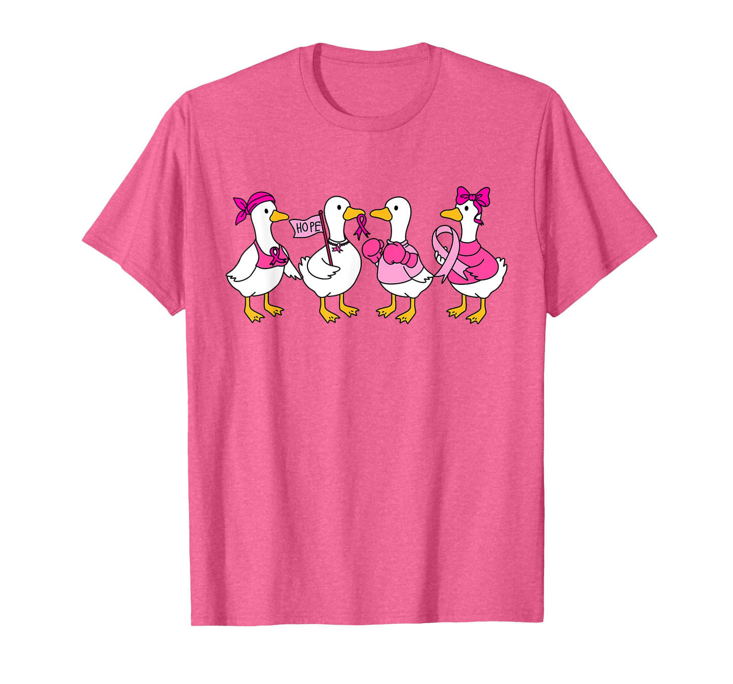 Breast Cancer Awareness in October We Wear Pink Goose Bow T-Shirt