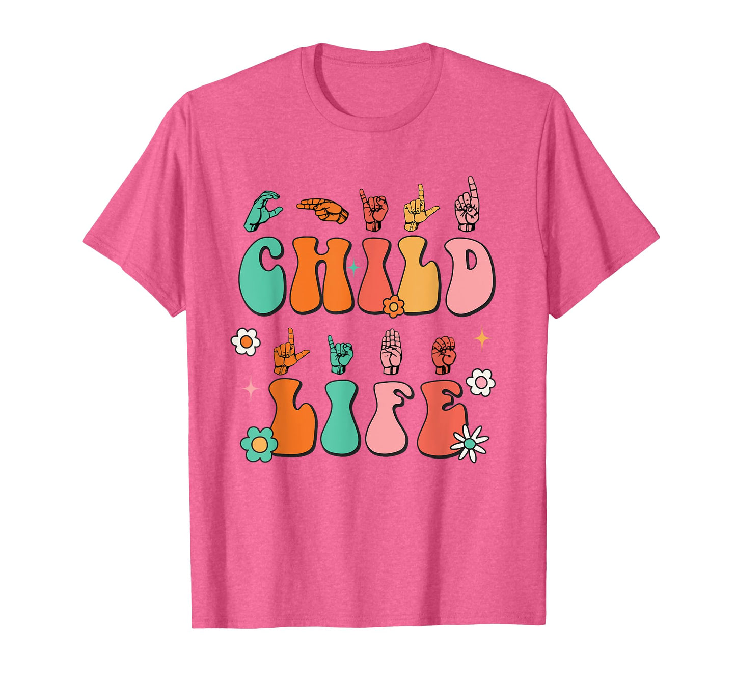 Retro Child Life ASL Play Therapy CLS Child Life Specialist T-Shirt