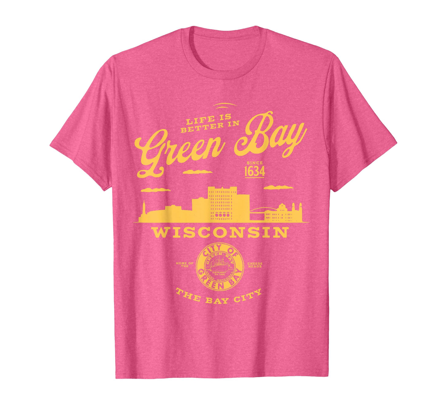 Life is Better in Green Bay Wisconsin Vintage Skyline T-Shirt