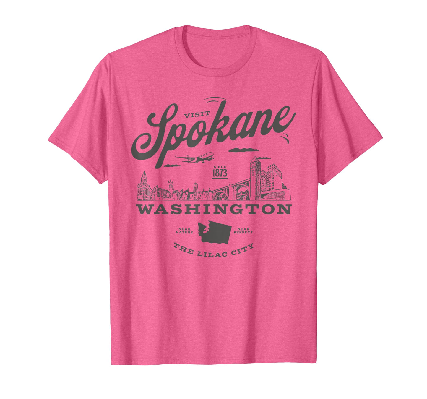 Visit Spokane Washington Since 1873 Vintage Skyline T-Shirt