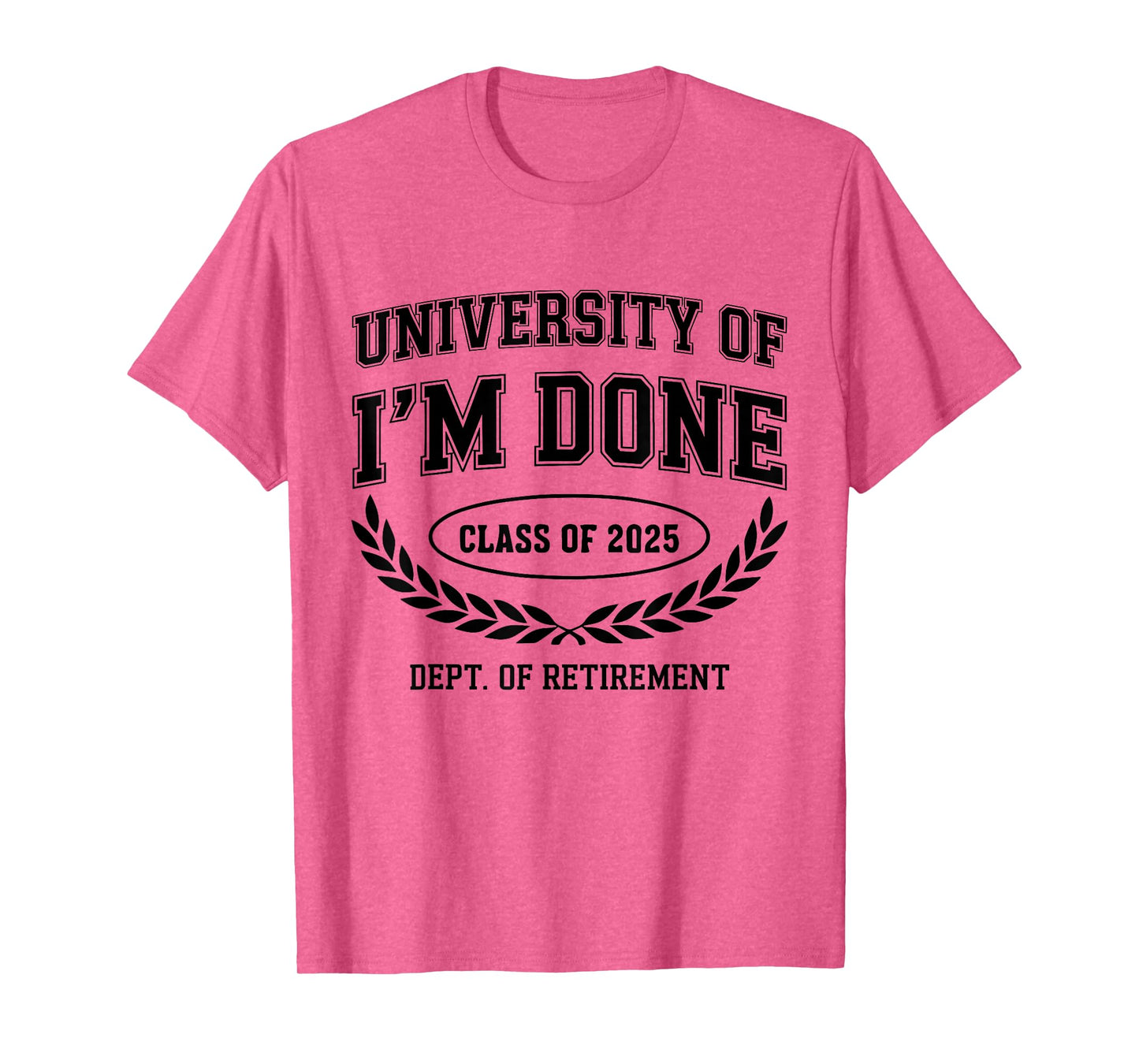 Fun University Of I'm Done Class Of 2025 Funny Retirement T-Shirt