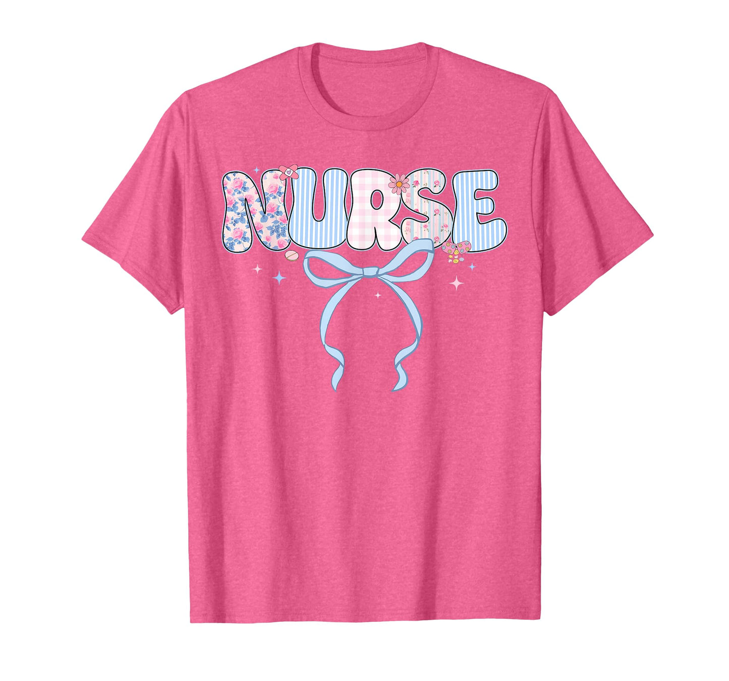 Nurse Coquette Bow Floral Nurse Life Nursing Healthcare T-Shirt