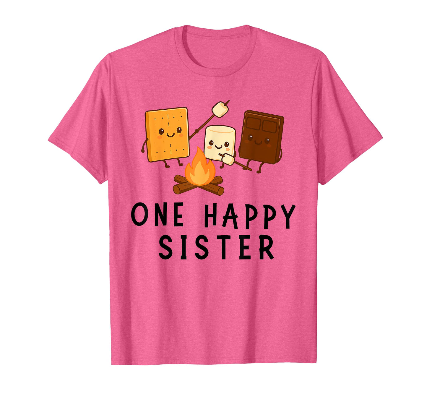 One Happy Sister Camping Theme Smores Birthday T-Shirt