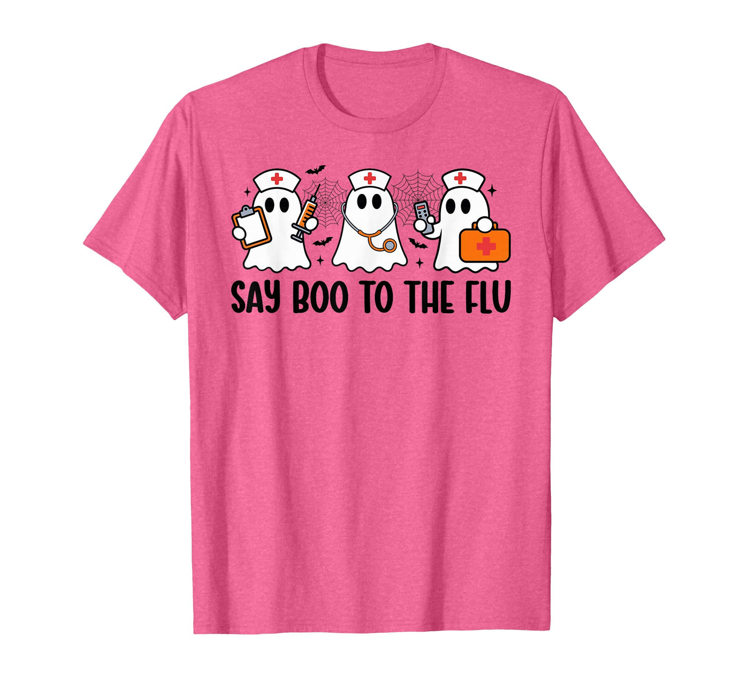 Funny Nurse Ghost Halloween Vaccine Say Boo to The Flu T-Shirt