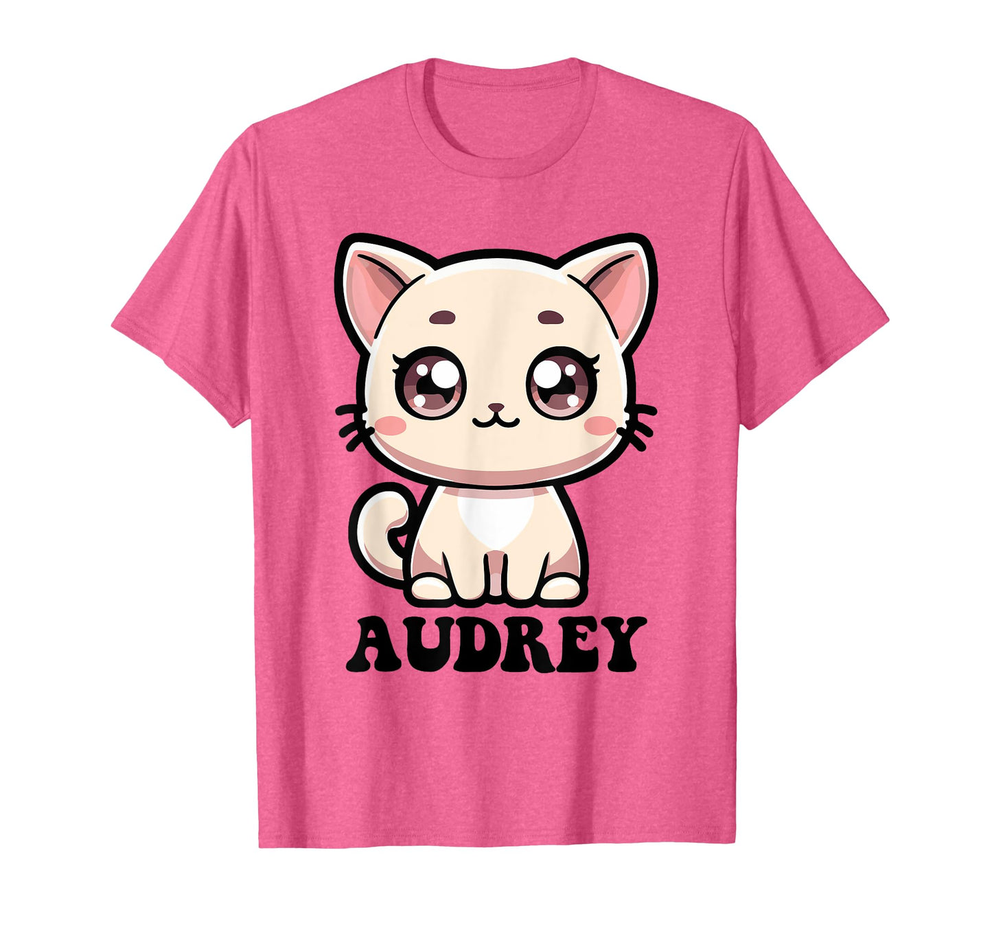 Audrey Cute Kitty Cat Design for Girls Name Audrey T-Shirt