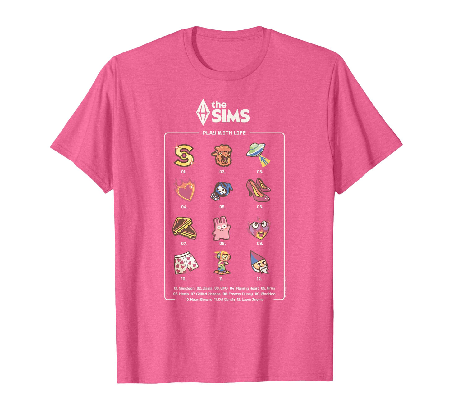 The Sims Icons List Funny Video Game T-Shirt