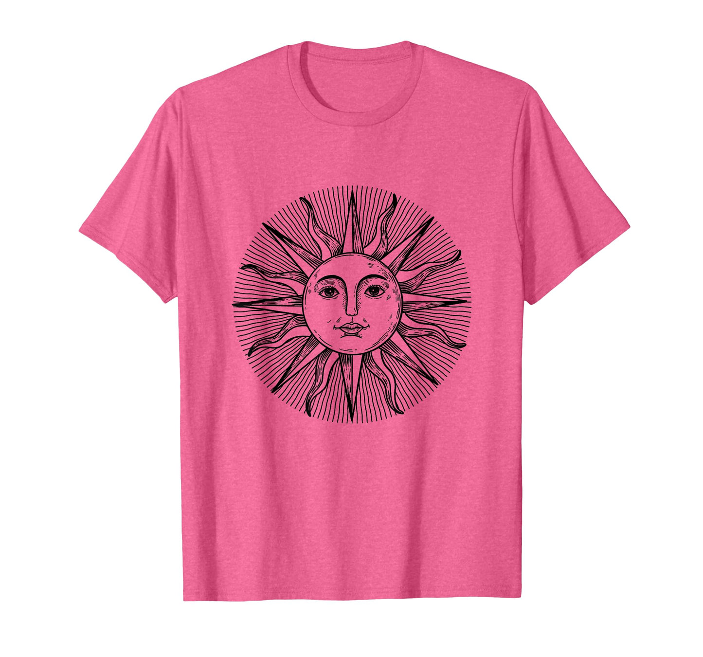 Vintage 70s Sun Face Drawing Art Sun With Face Symbol T-Shirt