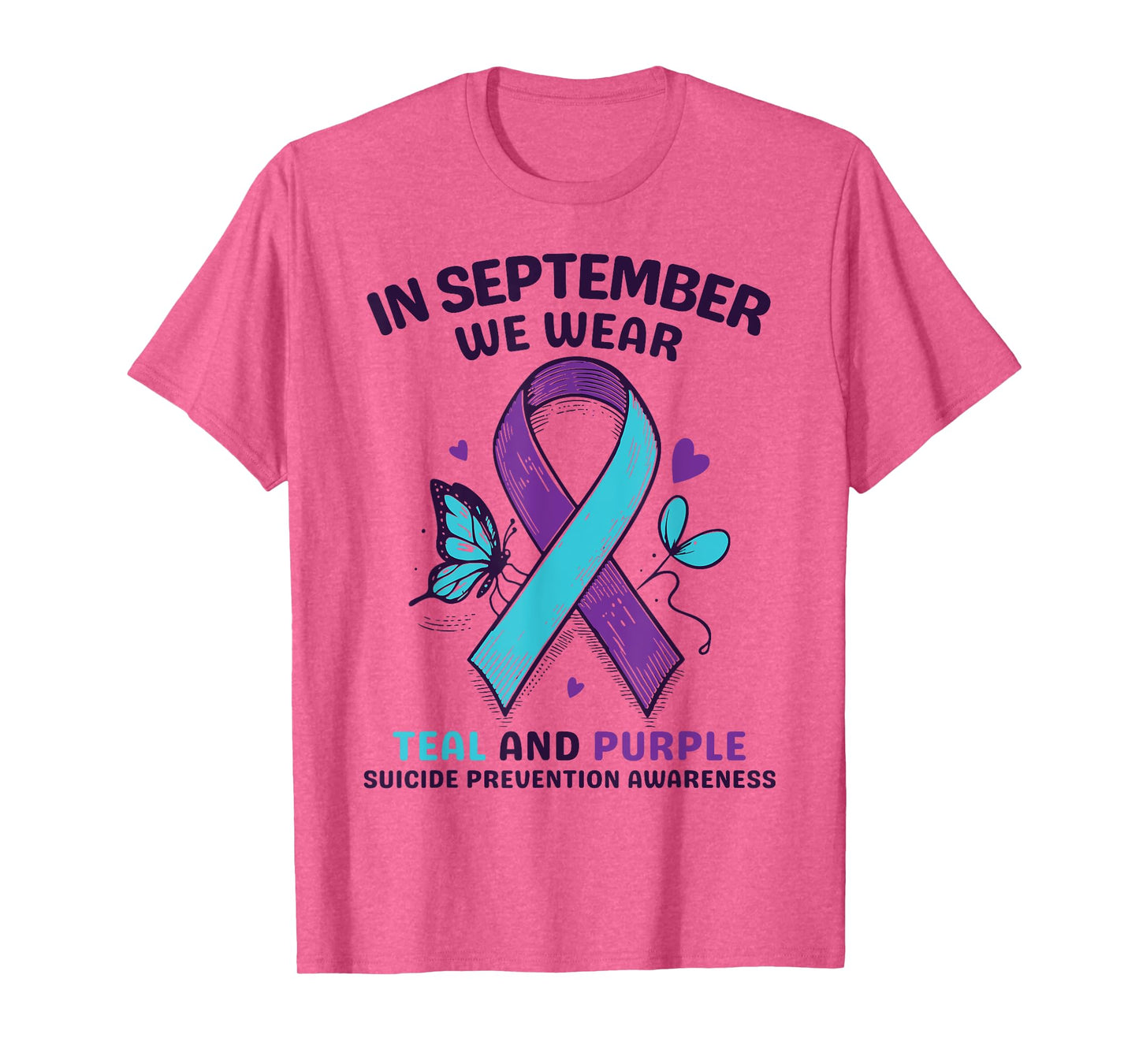 In September We Wear Teal Purple Ribbon Suicide prevention T-Shirt