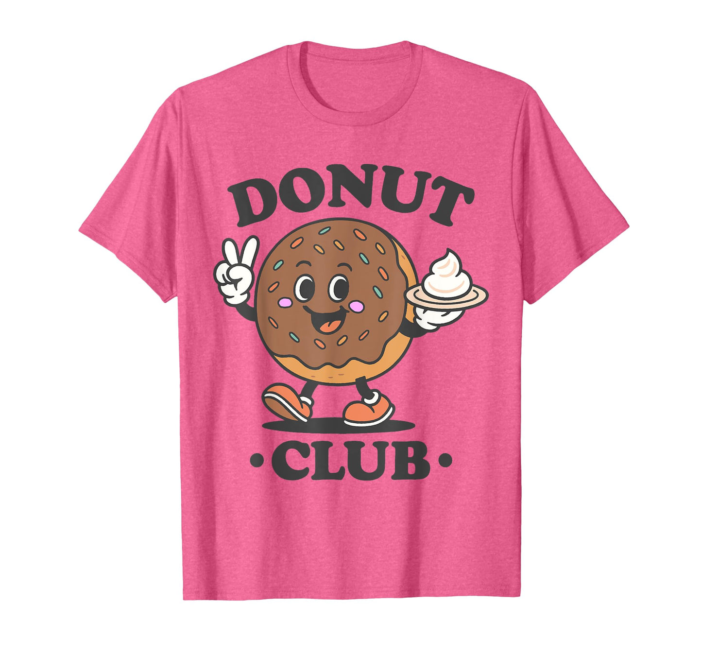 Donut Club Retro Cartoon Donut Lover Design T-Shirt