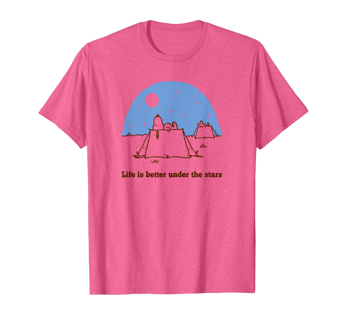 Peanuts - Snoopy Woodstock Camping Under Stars T-Shirt