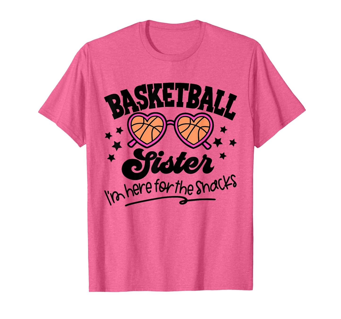 Cute Basketball Sister I'm Just Here For The Snacks Game Day T-Shirt