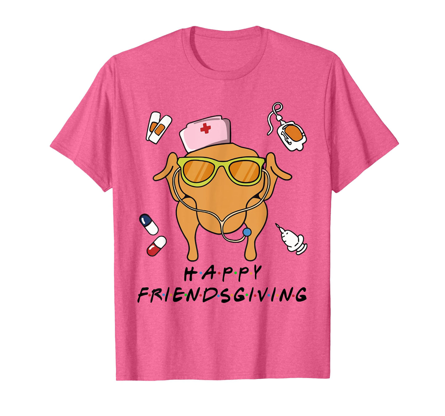 Funny Turkey Nurse Happy Thanksgiving Fall Autumn Nurse Life T-Shirt