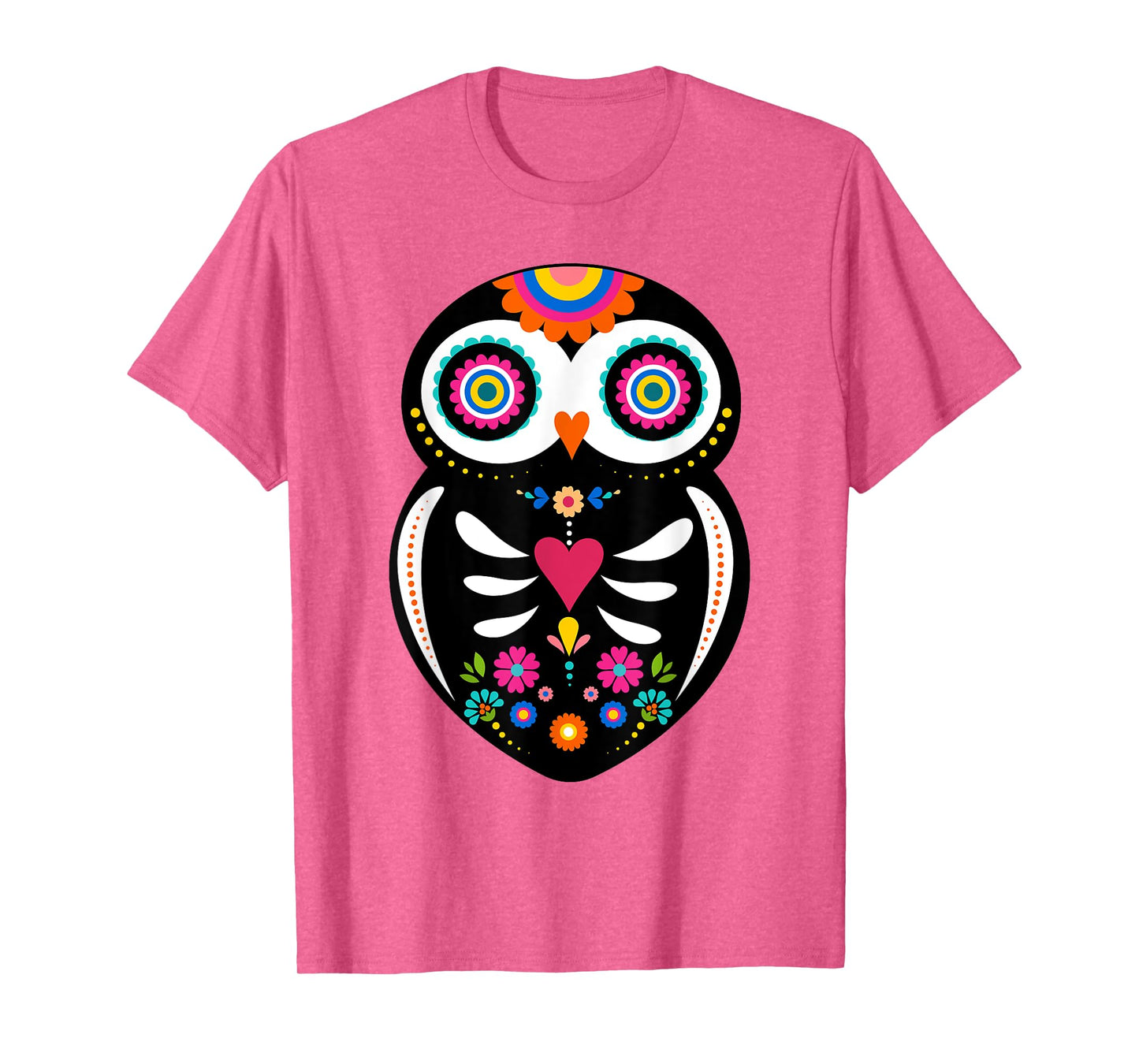 Dia de los Muertos Night Owl Sugar Skull Mexican Halloween T-Shirt