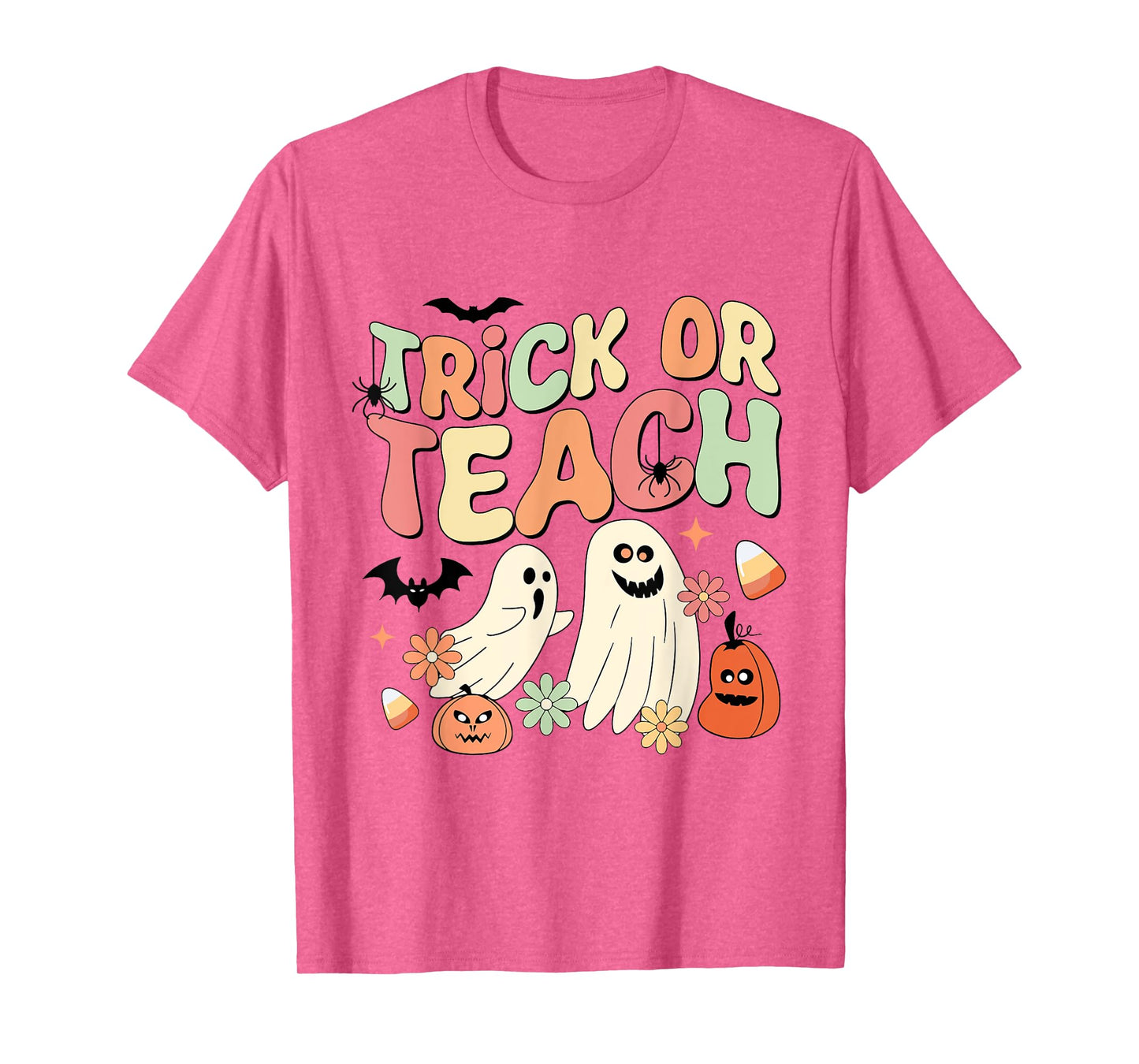Trick or Teach Ghost Halloween Teacher Life Spooky Season T-Shirt