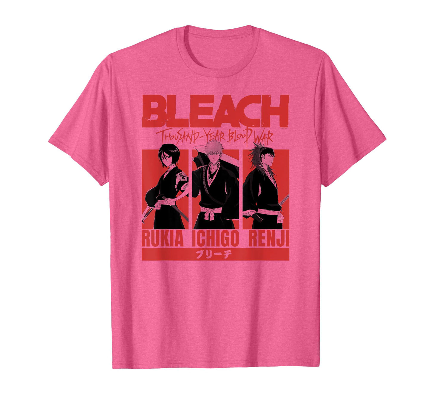 BLEACH: Thousand Year Blood Rukia Ichigo Renji Blocks Anime T-Shirt