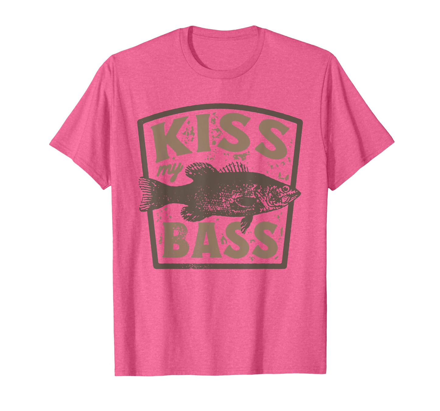 Funny Kiss My-Bass Fishing Lover Bass Fisher Womens Mens T-Shirt