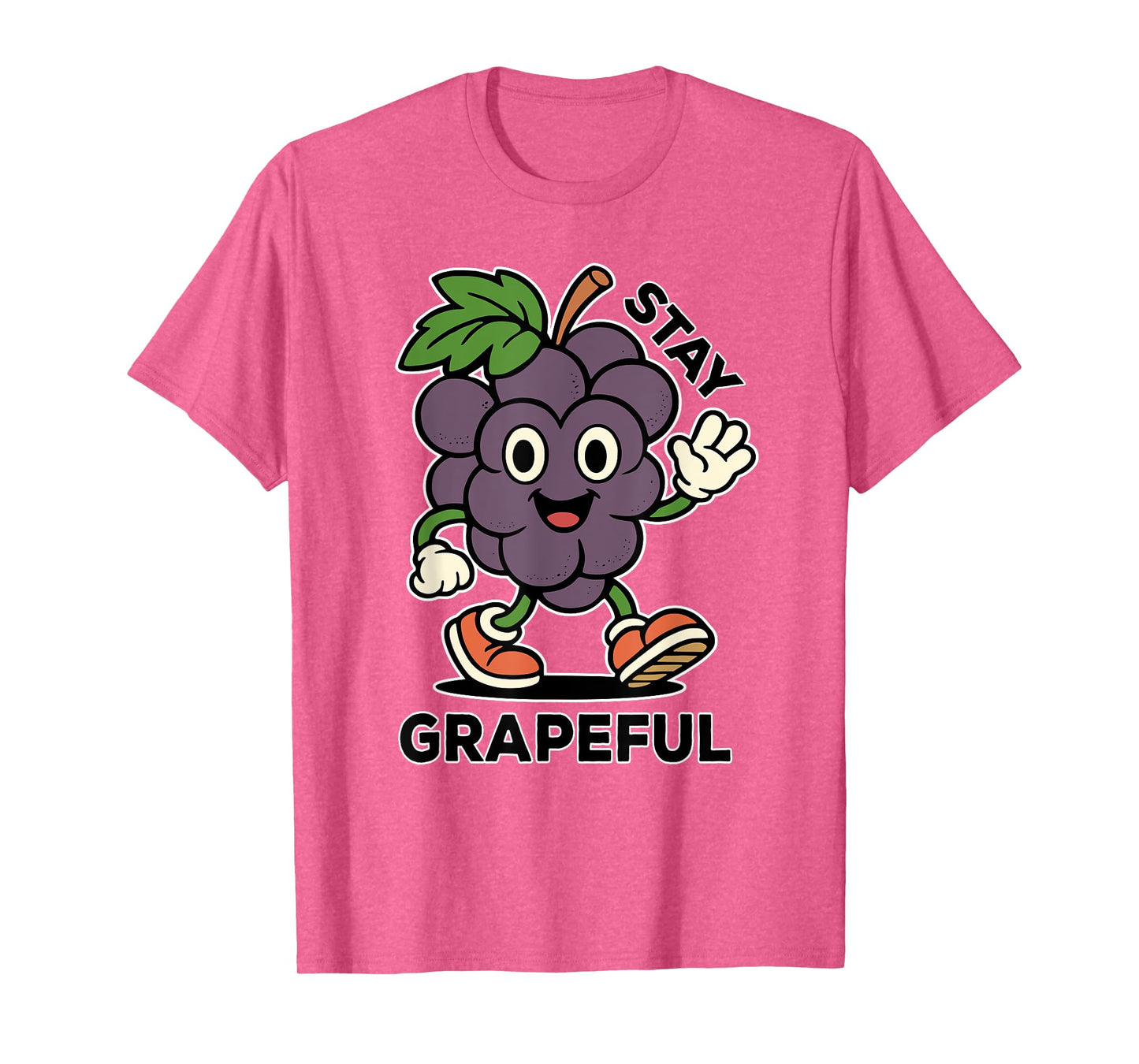 Stay Grapeful - Retro Style - Funny Fruit Pun, Inspirational T-Shirt