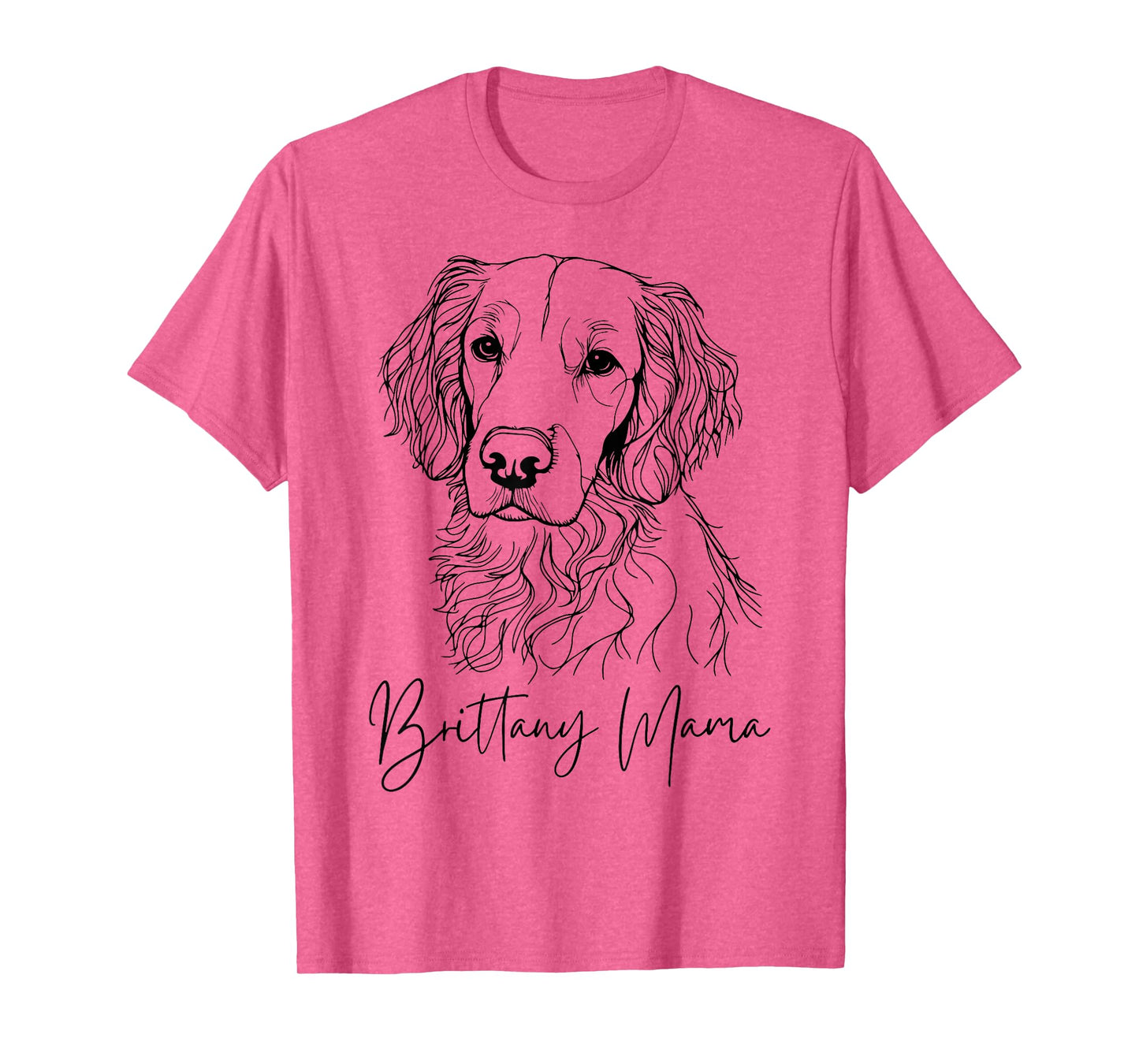 Brittany Mama Brittany Spaniel Mom Cute Dog Line Art T-Shirt