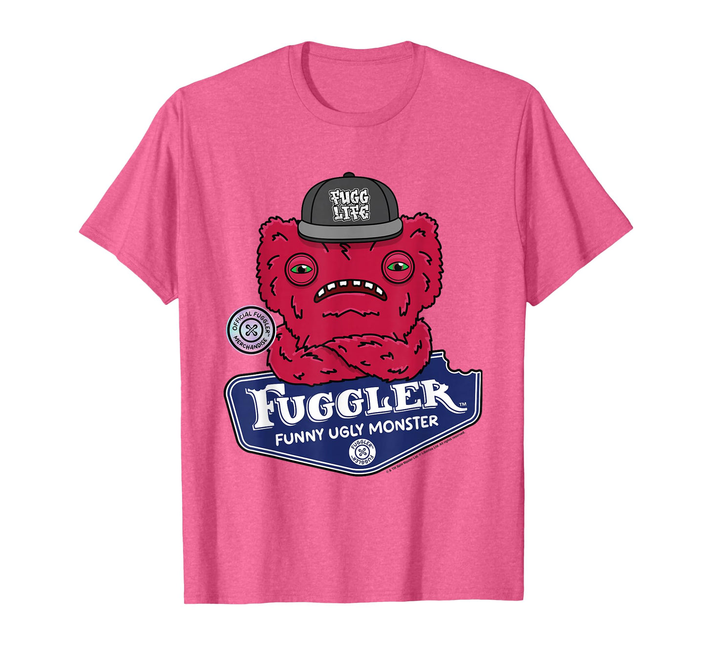 Fuggler Unisex-Adults T-Shirt, Grey, Small, Short Sleeve, Classic Fit, Cartoon Pattern, Crew Neck, Lightweight