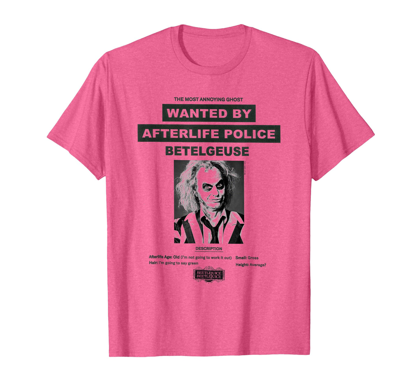 Beetlejuice Wanted Poster Betelgeuse Ghost Movie T-Shirt