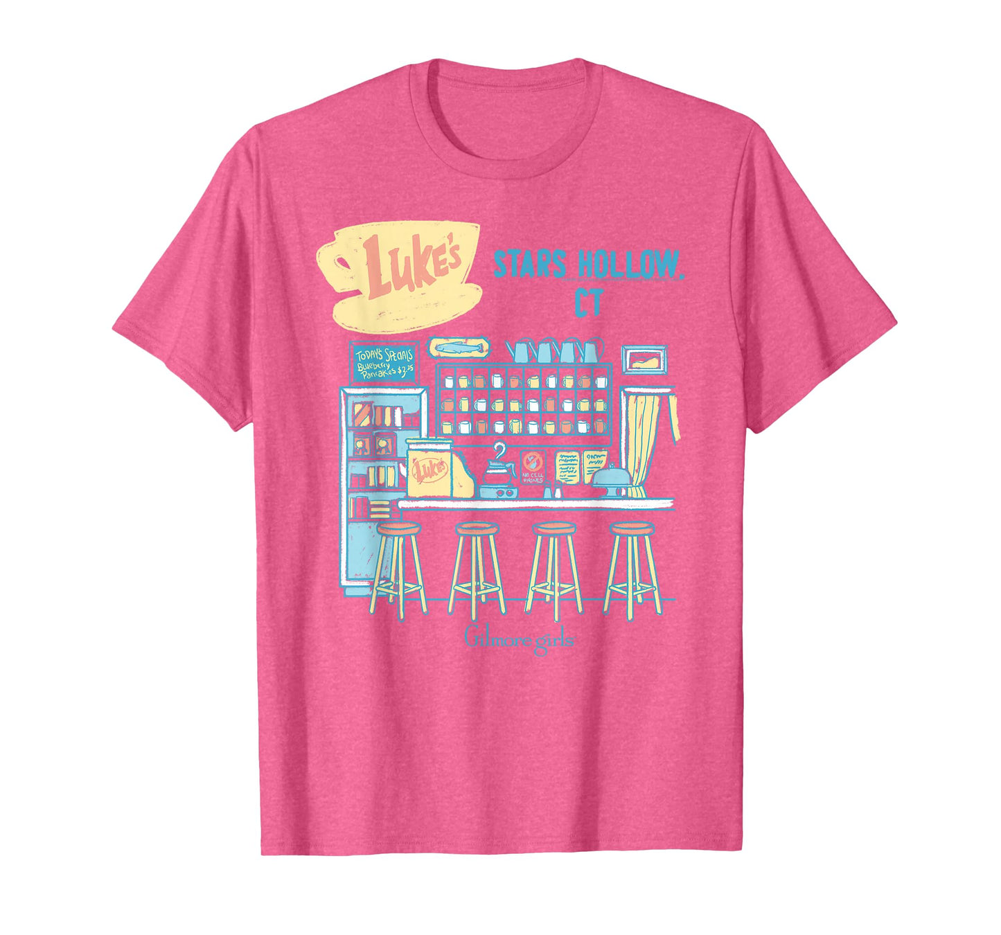 Gilmore Girls Pastel Luke's Counter Sketch TV Show T-Shirt