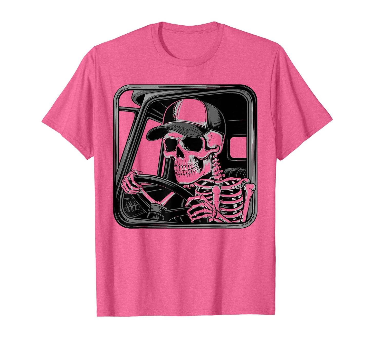 Skeleton Trucker Driving Illustration T-Shirt