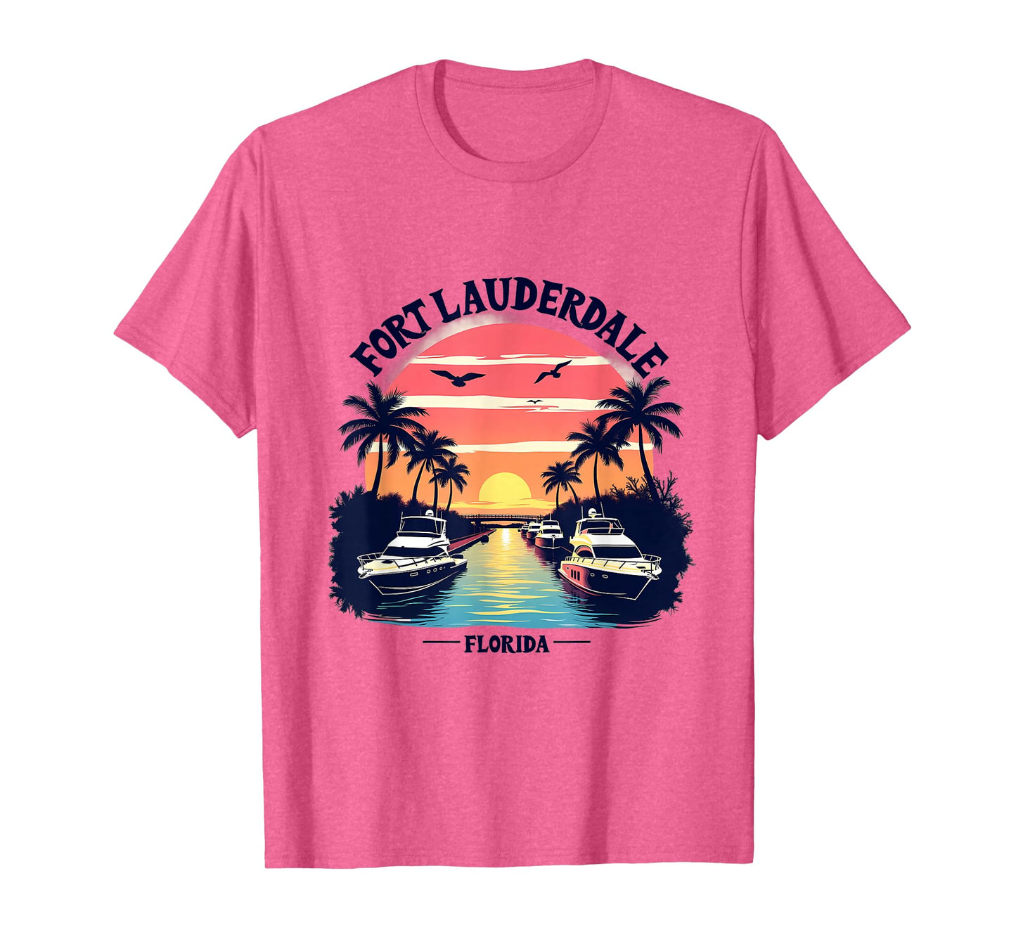Fort Lauderdale Florida Sunset Boating Scene T-Shirt