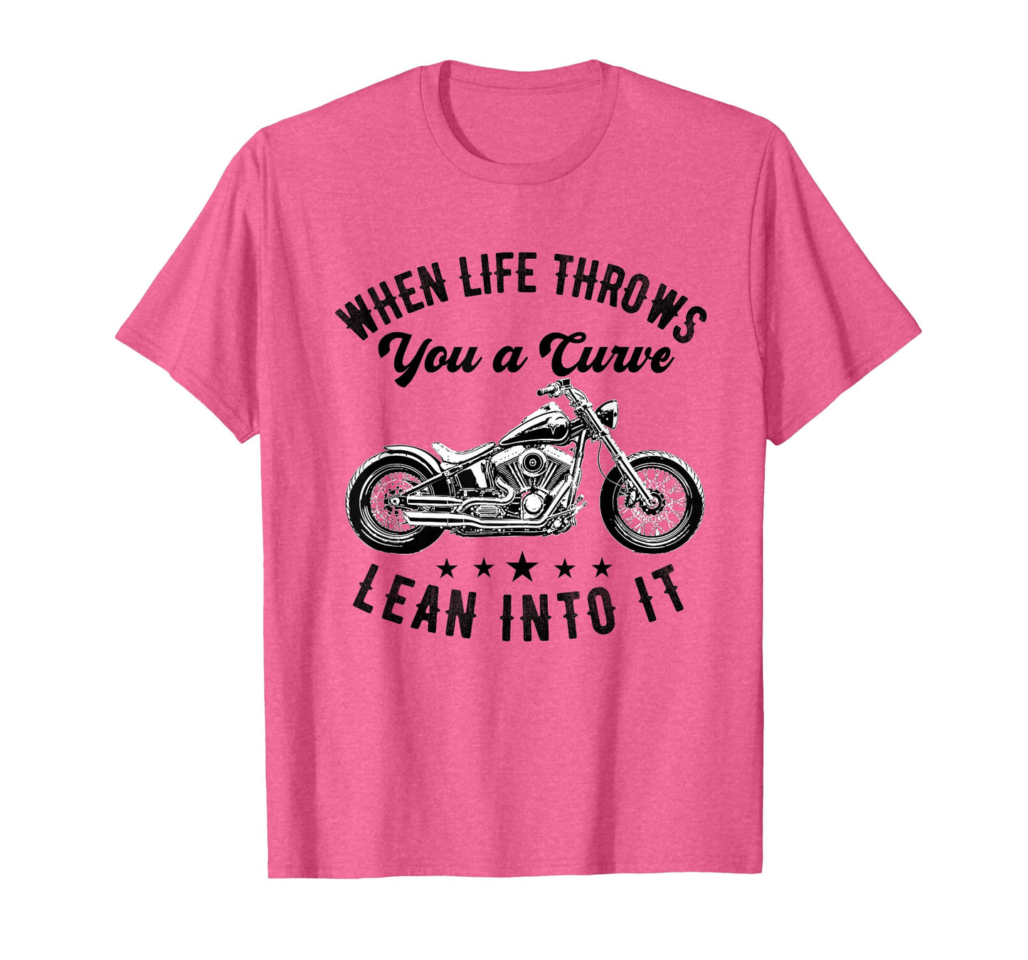 When Life Throws You a Curve Lean it Motorcycle Biker T-Shirt