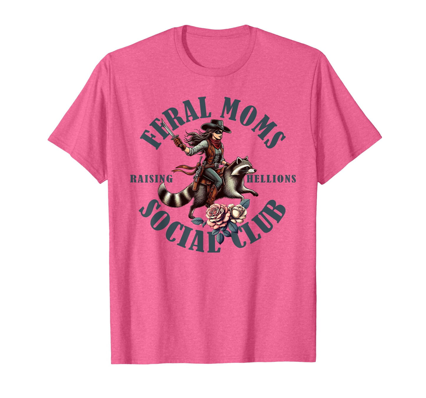 Raccoon Feral Moms Social Club Trendy Mom Mama Mothers Day T-Shirt
