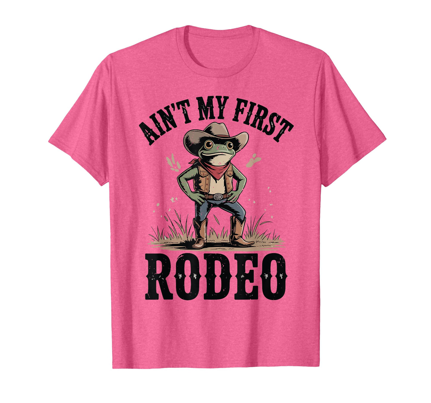 Toddler This Aint My First Rodeo Funny Frog Cowboy with Hat T-Shirt