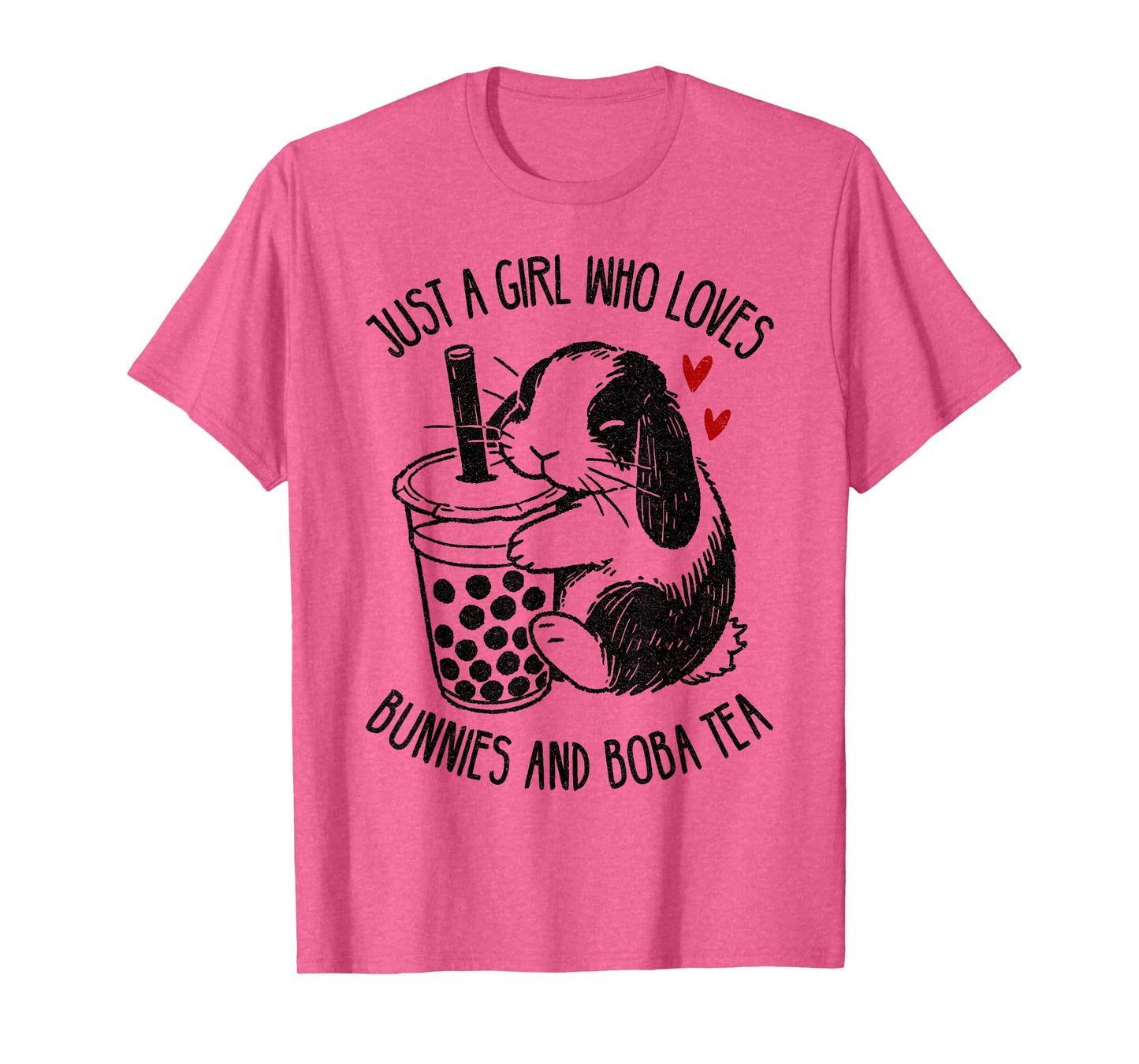 Just A Girl Who Loves Bunnies and Boba Tea Holland lop Lover T-Shirt