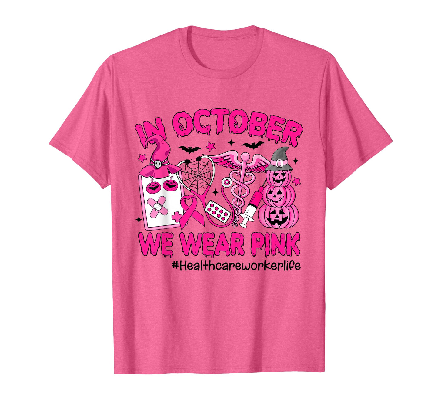 in October We Wear Pink LPN Life Nurse Breast Cancer T-Shirt