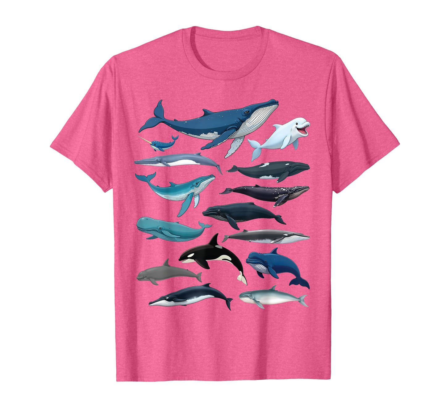 Types of Whales Educational Marine Life Enthusiast Biologist T-Shirt