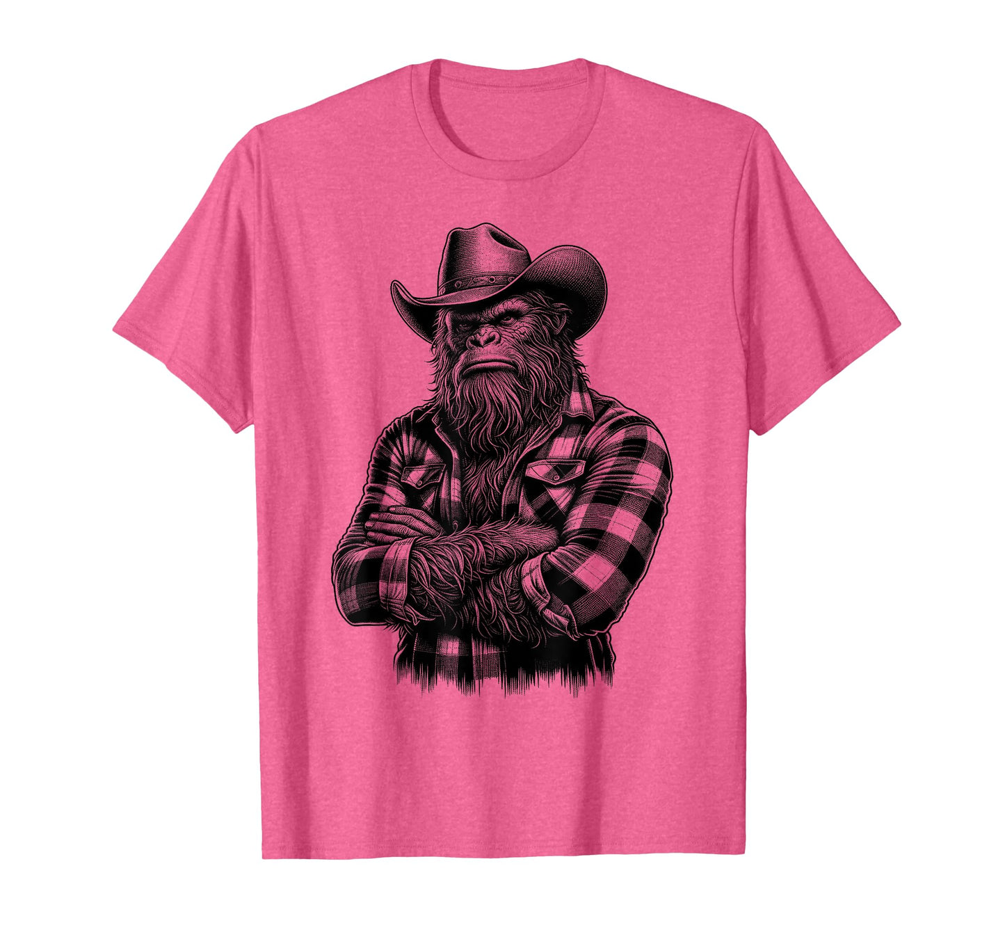 Bigfoot Sasquatch Funny Vintage Cowboy Cryptid Graphic Myth T-Shirt