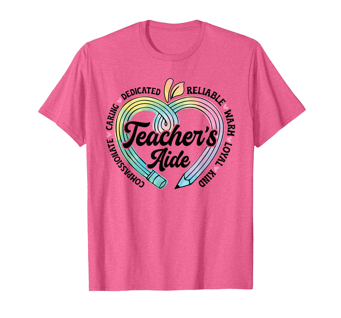Teacher's Aide Cute Apple Heart Back To First Day Of School T-Shirt