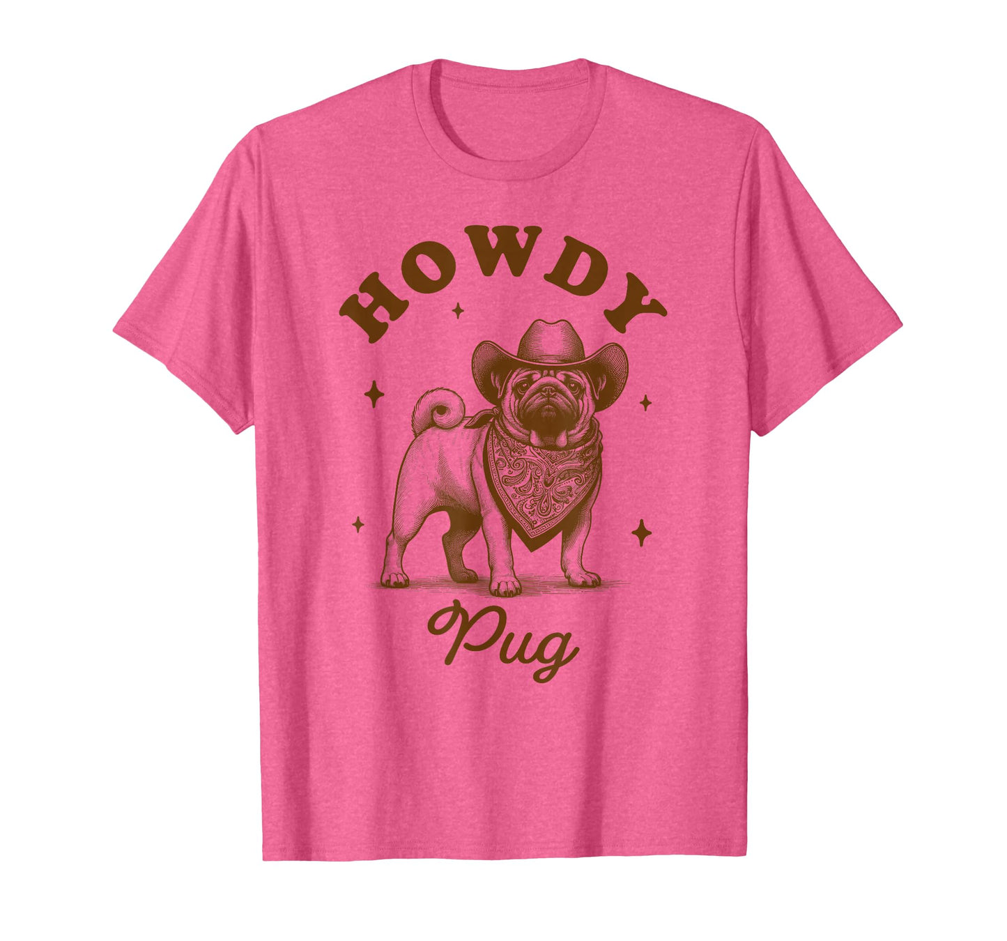 Pug Mom Pug Lover Vintage Country Western Life Howdy Pug T-Shirt