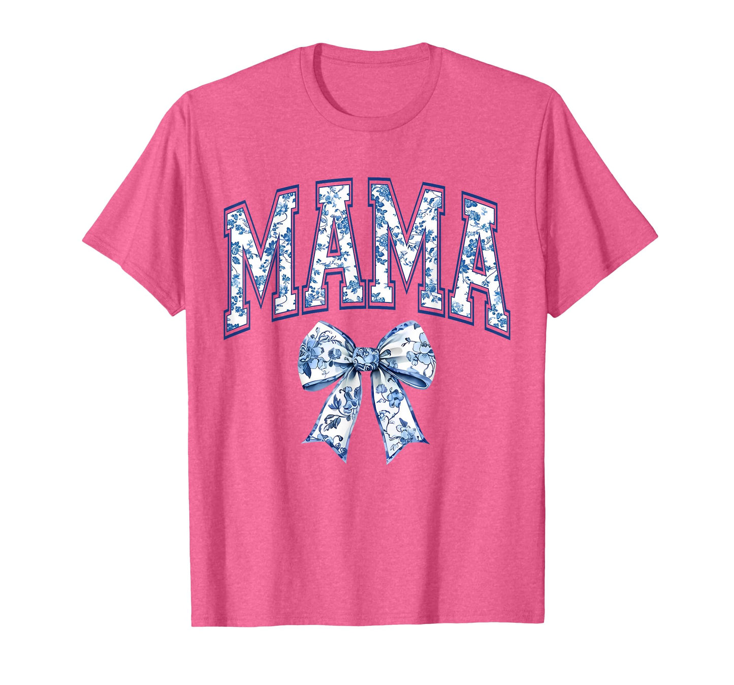 Groovy Mama Coquette Bow Blue Floral Mother's Day Mom Life T-Shirt