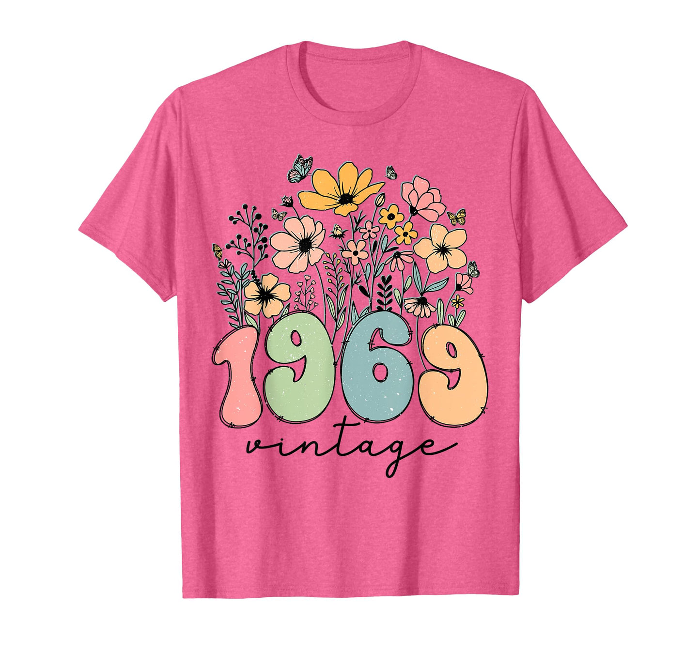 55 Years Old Vintage 1969 Flowers 55th Birthday Floral Women T-Shirt