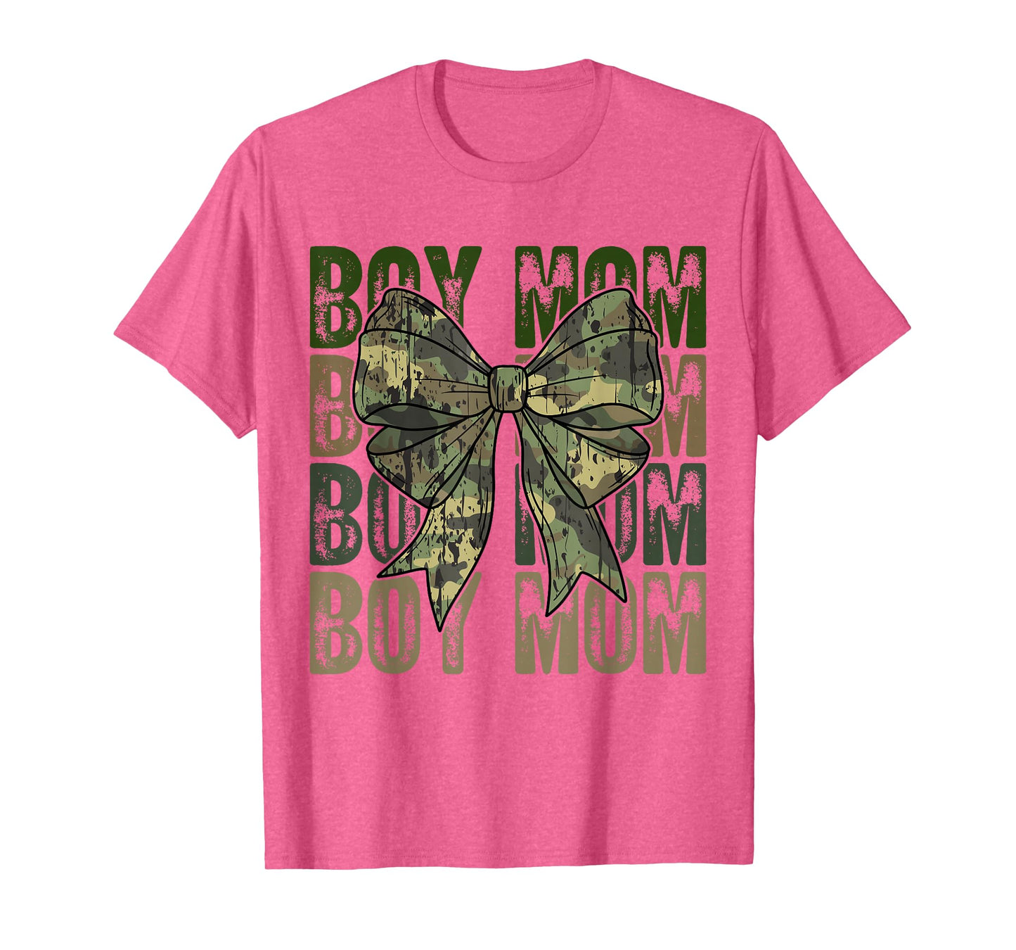 Boy Mom Camo Coquette Bow Camouflage Mama Mom Hunting Season T-Shirt