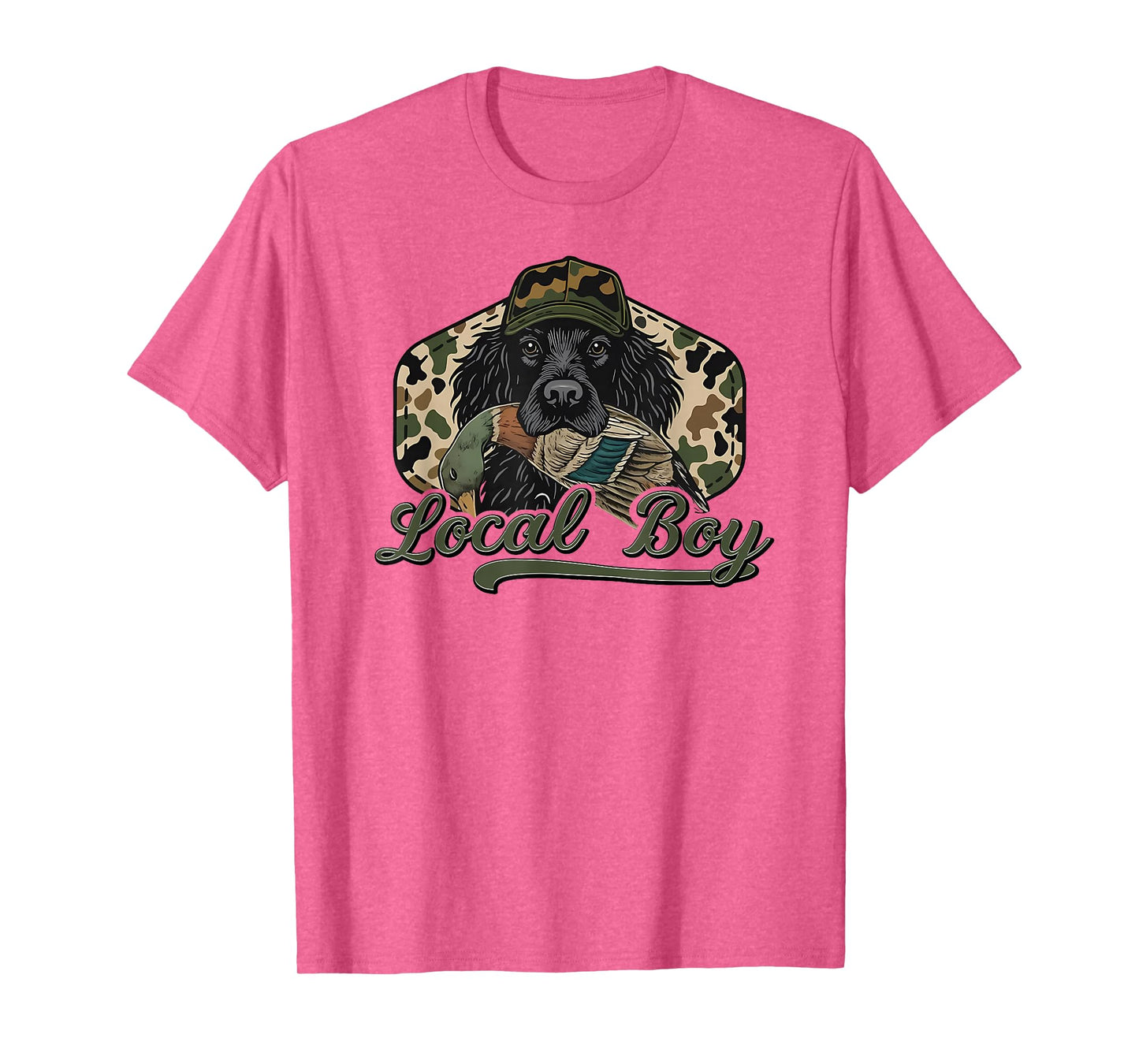 Retro Southern Boy Camouflage Hunting Dog Camo Duck Hunter T-Shirt