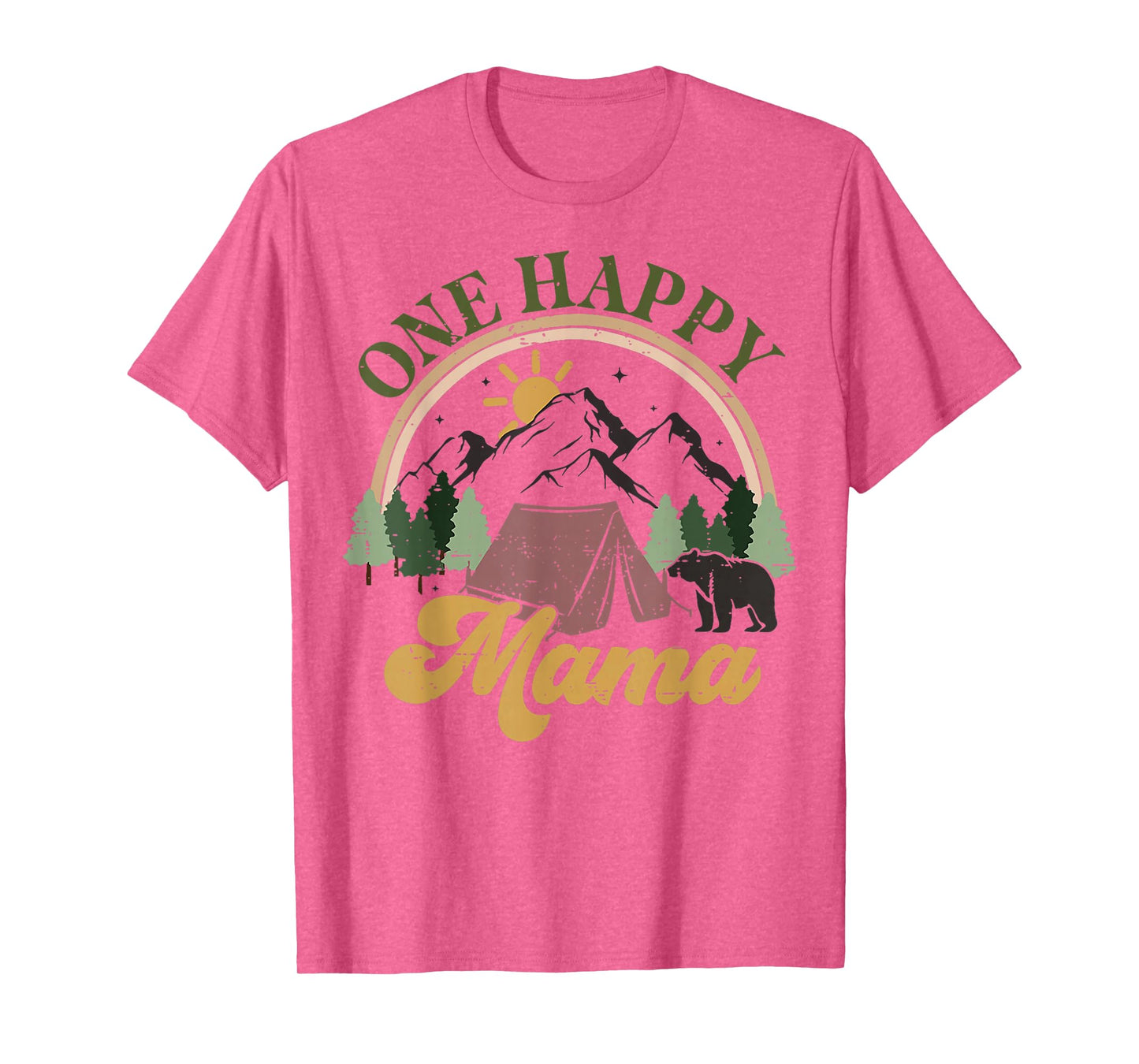 Cute One Happy Camper Birthday Decorations One Happy Mama T-Shirt