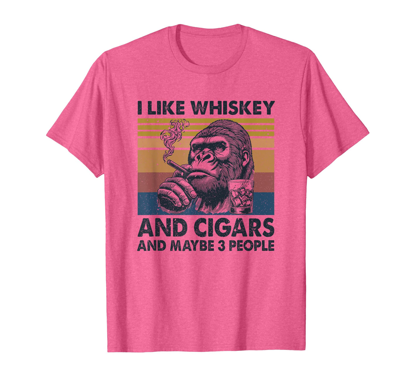 I Like Whiskey And Cigars And Maybe 3 People Monkey T-Shirt