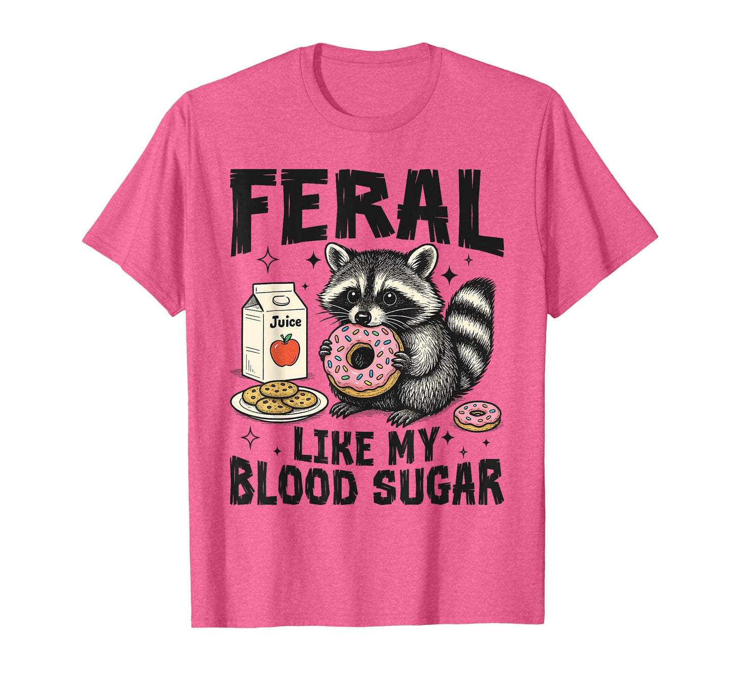 Feral Like My Blood Sugar Funny Diabetes Raccoon Awareness T-Shirt
