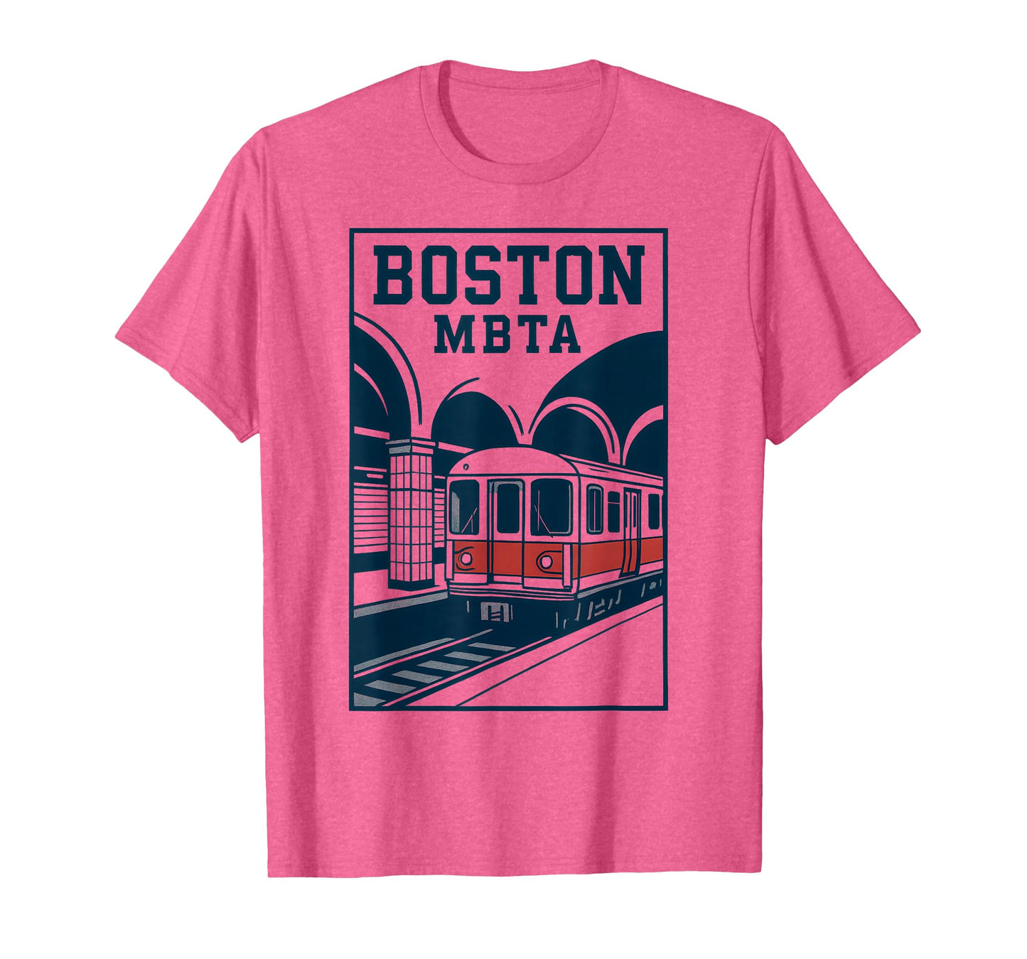 Boston MBTA Subway Retro Train City Transit Artwork T-Shirt